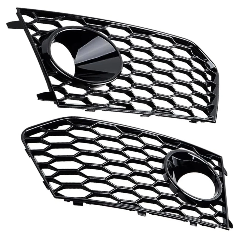 For Audi RS7 2014 2015 2016 2017 2018 Honeycomb Mesh Front Bumper Lower Fog Light Grill Grille 4G8807681G 4G8807682G