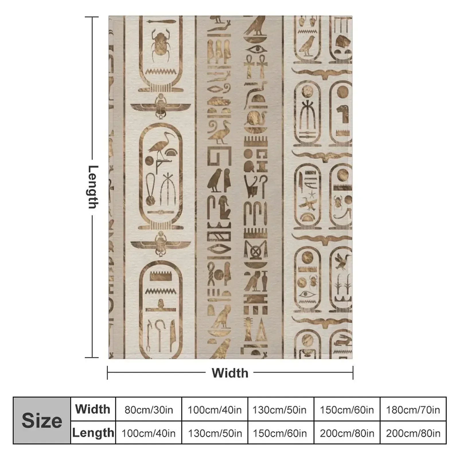 Egyptian hieroglyphs Pastel Gold Throw Blanket Shaggy Luxury Comforter Summer Bed For Decorative Sofa Blankets
