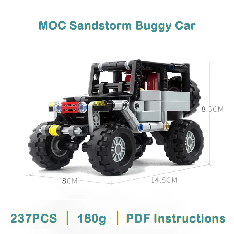 Creative Mini Buggy Car MOC Building Blocks Set Jeep Car Climbing Off-road Wheels Assemble Puzzle Model Bricks Toy Gift For Kids