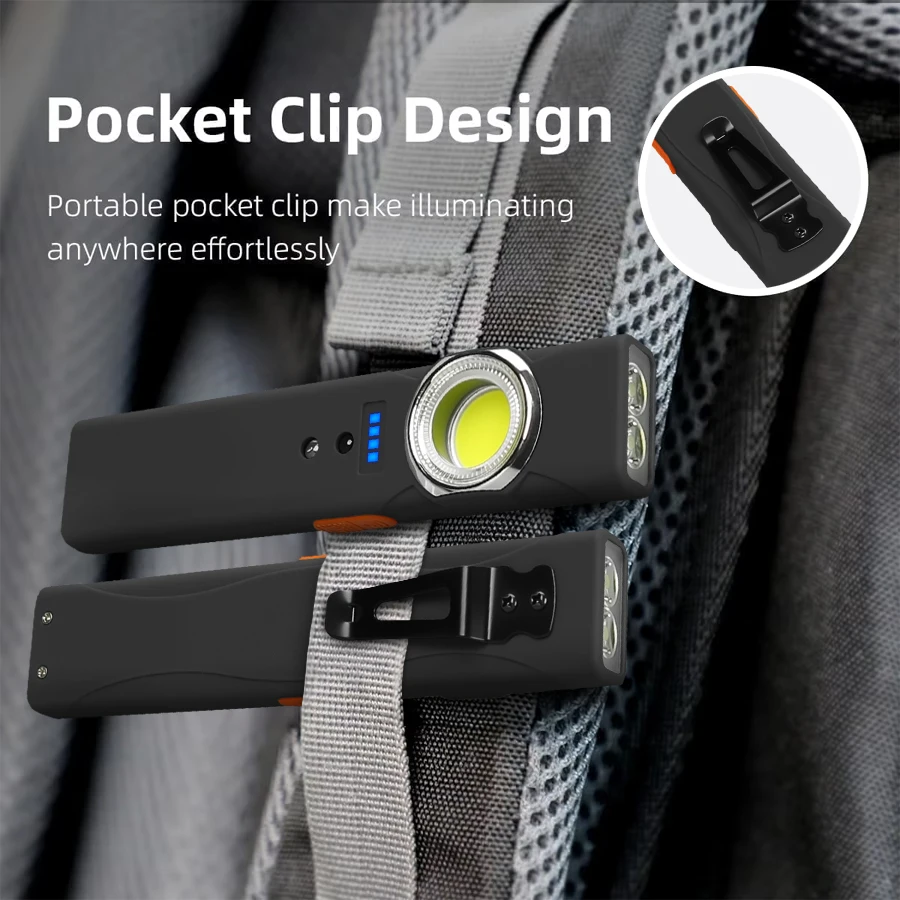 

Многофункциональный портативный фонарик, мини-перезаряжаемый магнитный рабочий светильник, уличный мощный двойной источник света, аварийный фонарь