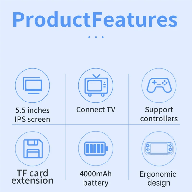 【تسوق الآن】لوحدة التحكم في الألعاب POWKIDDY X55 Retro RK3566 5.5 بوصة 1280X720 IPS وحدة تحكم فيديو محمولة مفتوحة المصدر من Linux #6