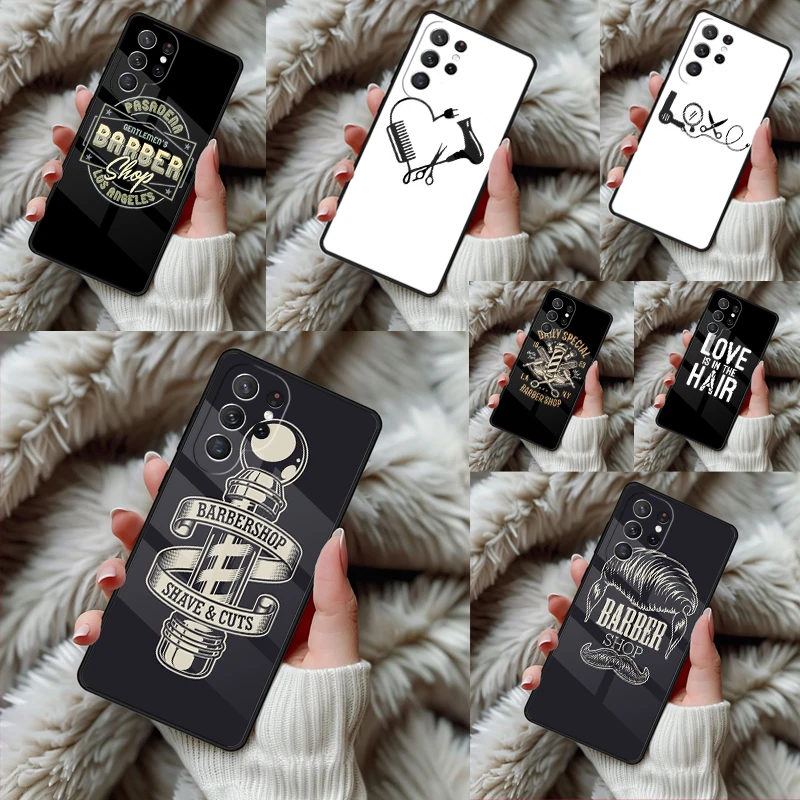 Barber Shop Hair Stylist Salon Phone Case For Samsung Galaxy S24 S25 S26 Ultra S22 S23 Plus S21 S20 FE Note10 TPU Cover