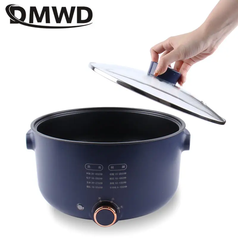 DMWD 5L wielofunkcyjna kuchenka elektryczna gorący kociołek nieprzywierający Multicooker 1.3KW moc regulowany akademik patelnia makaron kocioł