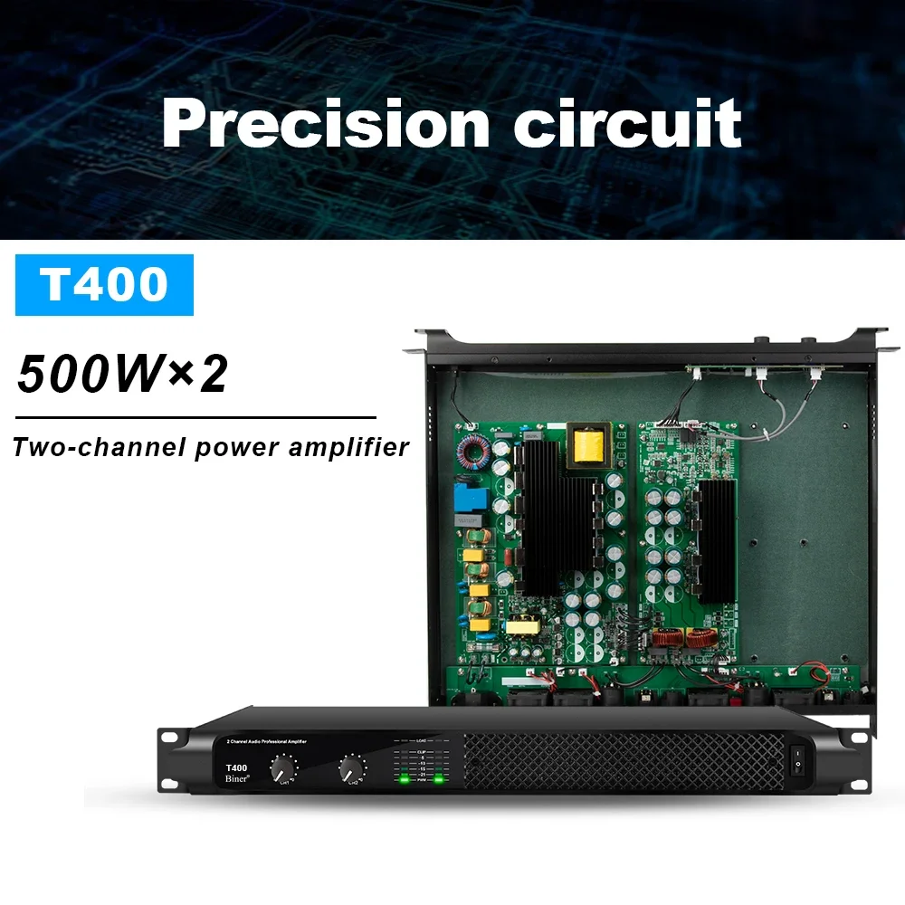 OEM Professional T400 2 Channel Amplifier 500W*2 High Power Digital Post Power Amplifier Professional