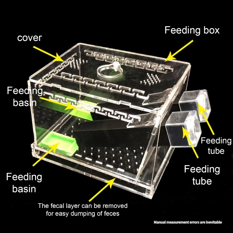 

Plastic Insect Keeper Tanks with Removable Base and Double Feeding Stations B03E