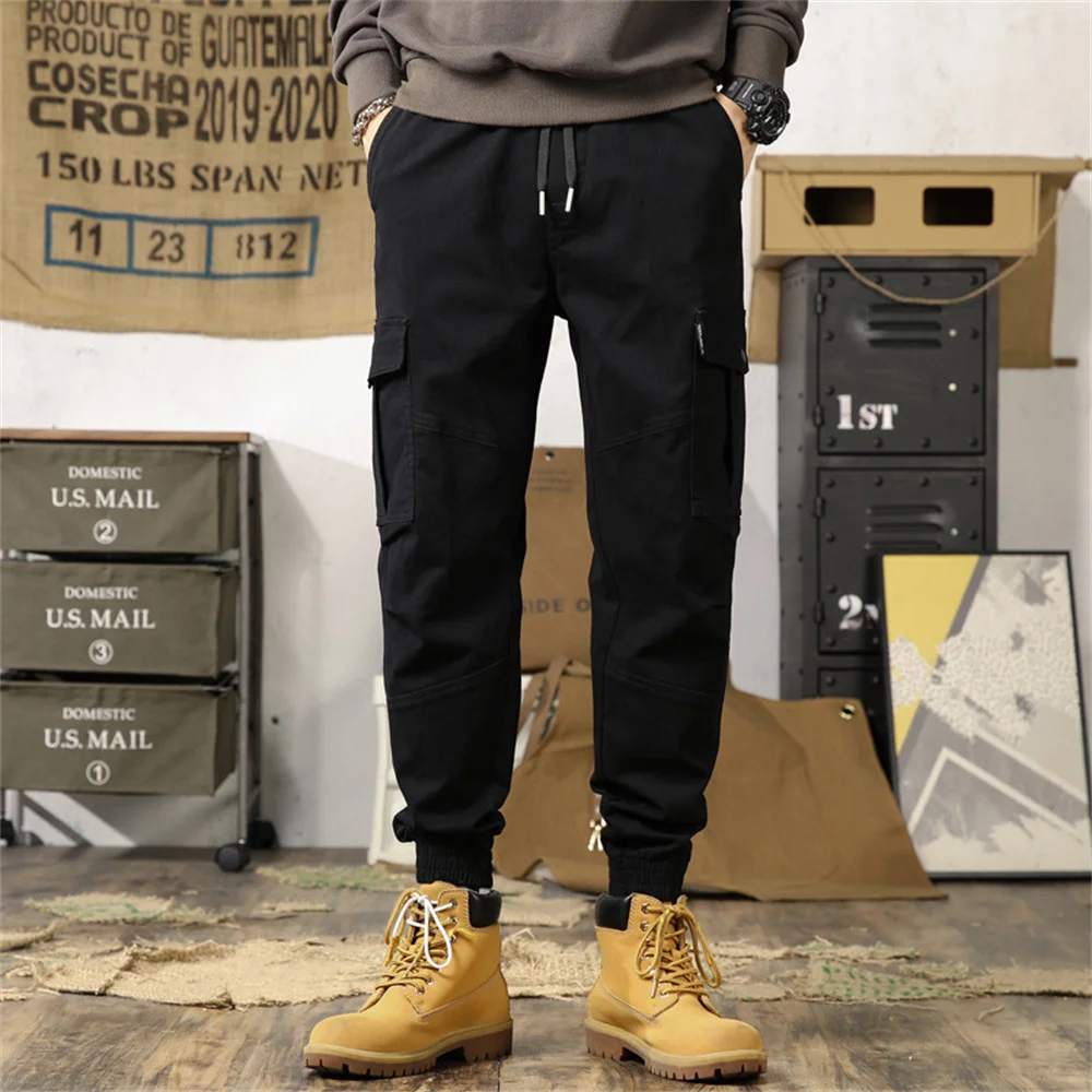 Pantalones de chándal bombachos para hombre, ropa de calle masculina, Cargo, estilo Hip Hop, informal, con bolsillos, de gran tamaño, a la moda, 2022