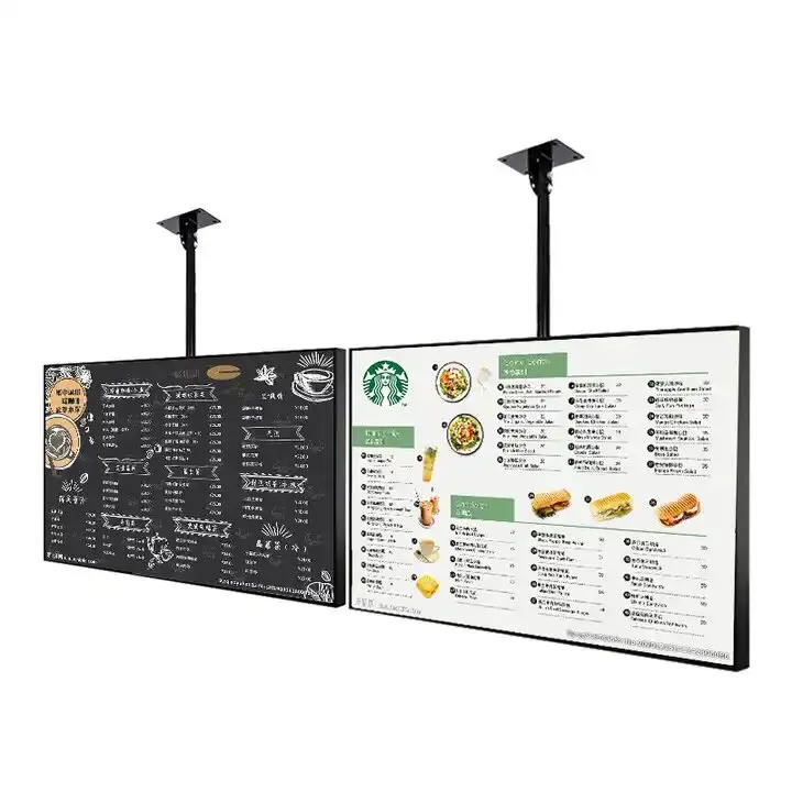 Ultradunne randen 500 nits muurhangend etalage LCD-scherm reclamescherm 32 43 50 55 inch digitale signage mediaspeler