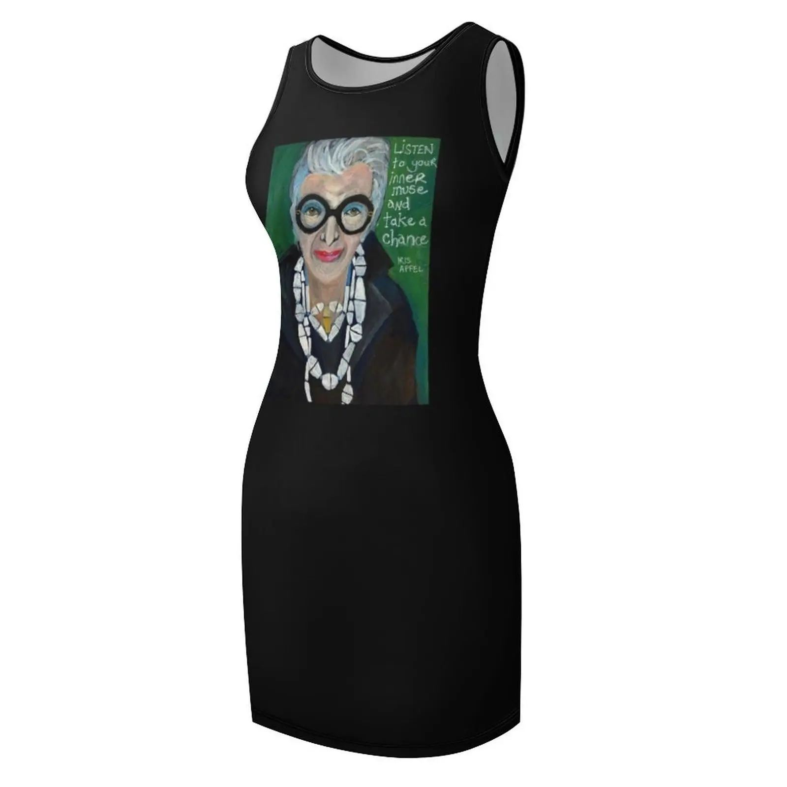 A portrait of Iris Apfel Sleeveless Sundress beach outfits for women elegant dresses for women Dress woman