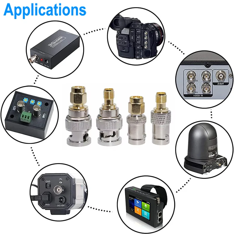 Adaptateur SMA vers BNC, prise mâle SMA vers connecteur d'antenne Radio M/F femelle, convertisseur RF, Kit d'adaptateurs d'antenne Radio M/F Coaxial