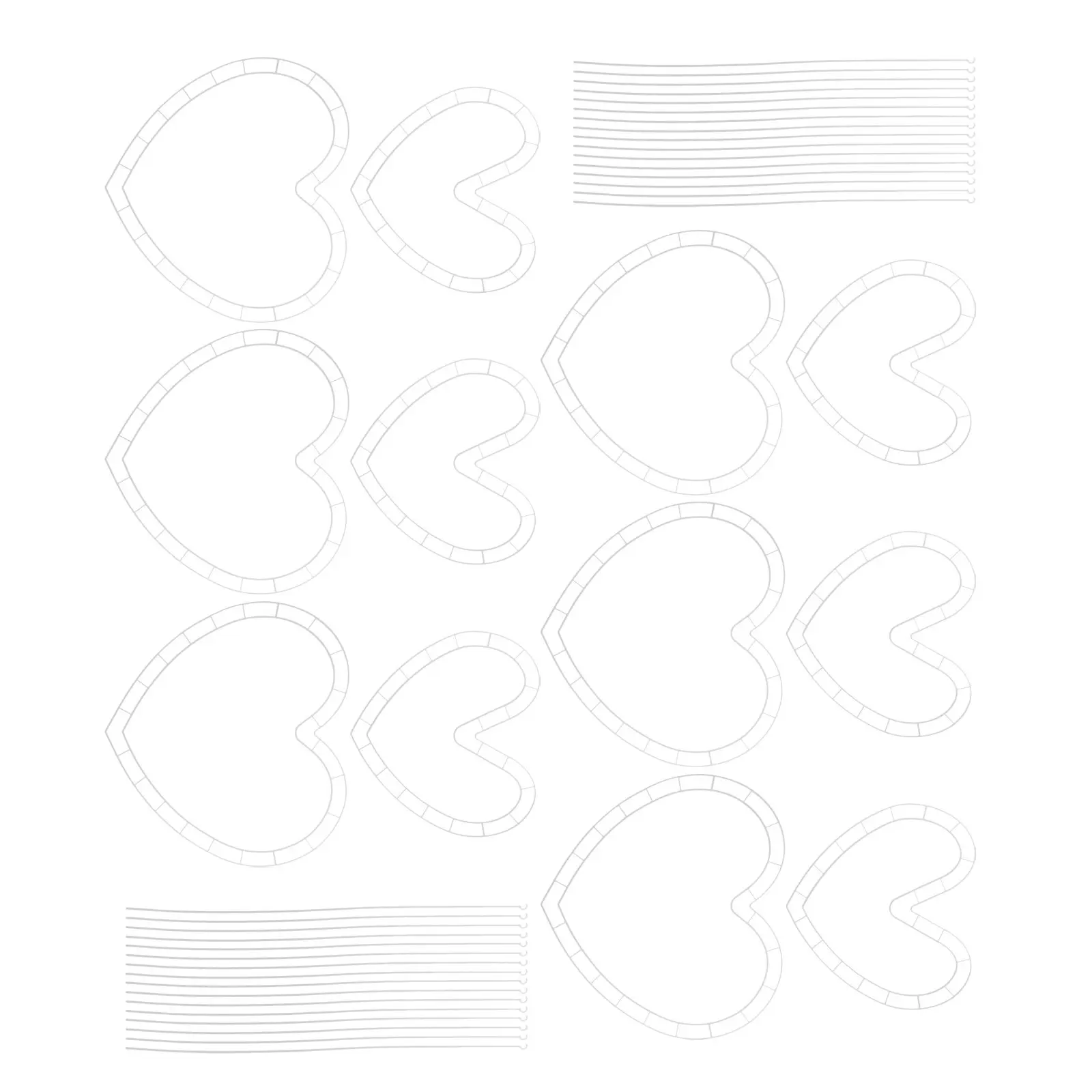 

6 Sets Heart Shape Plastic Wreath Frame Floral Bouquet Making Form Wedding Holiday Party Decoration DIY Craft Supplies