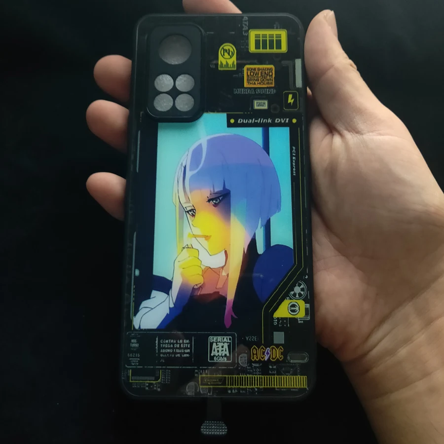 For Xiaomi Redmi Note 11 10 9 8 Pro Selfie Luminous Flash Case For Redmi K40 K50 Game Mi Poco X3 X4 F3 F4 Anime Lucy LED Capa