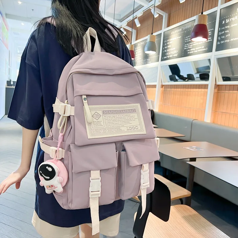 Fashion Multipocket Nylon Women Backpack Female Big Waterproof Back Bag Portable School Backpack for Girl Student SchoolbagCool