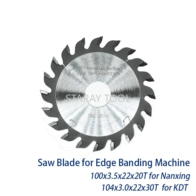 100mm 104mm Woodworking Saw Blade Carbide Cutting Disc Saw Blade for Edge Banding Machine End Trimming