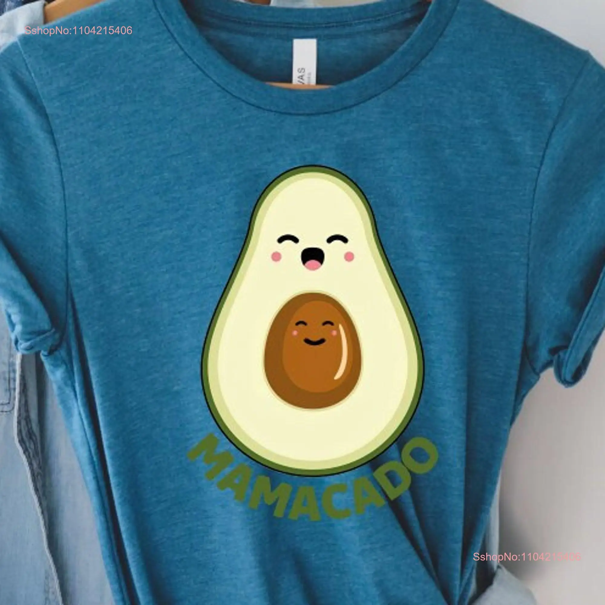 Mamacado T Shirt Avocado Couple Pregnancy AnnouncemenT Baby Shower New Mom long or short sleeves