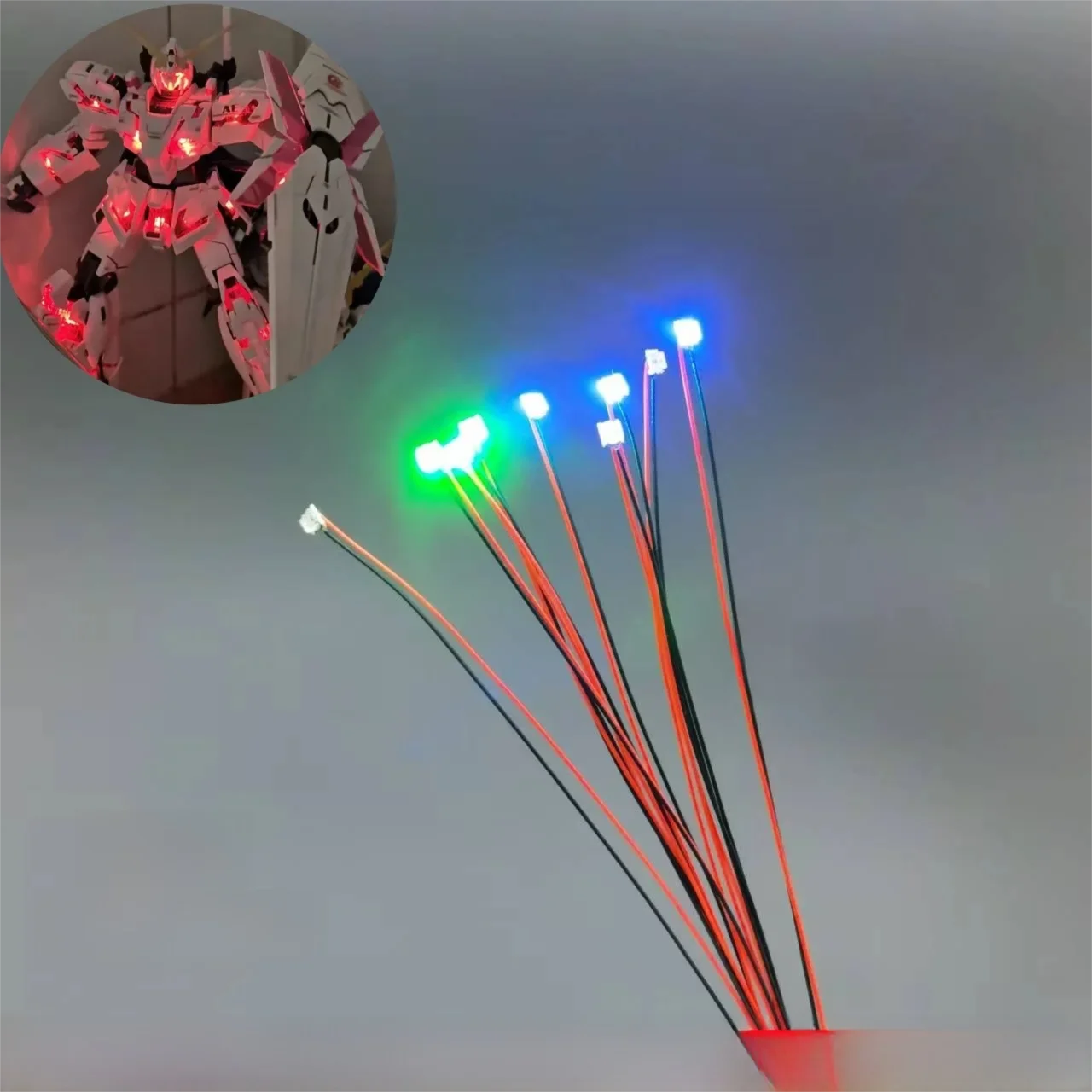 0807 Blinkende LED-Lichter Mikro-Szenenbeleuchtung Modifikationsmaterialien für Auto/Roboter Kleine Lampen-Modellbausätze Diorama-Zubehör – Detail 5