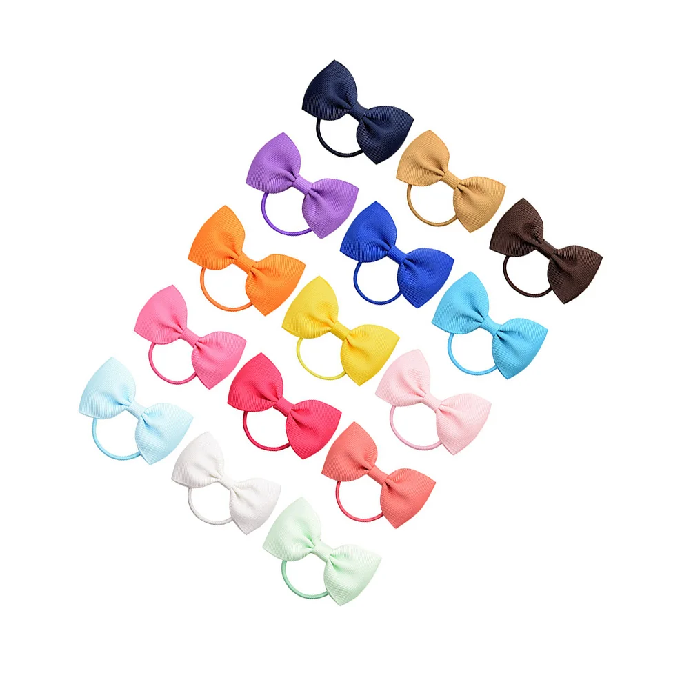 

15 Pcs Butterfly Rubber Band Girl Hair Decor Bowknot Headdress Ring Decoration European American