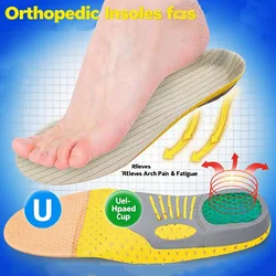 1Pair PVC Orthopedic Insoles Orthotics Flat Foot Health Sole Pad for Shoes Insert Arch Support Pad Plantar Fasciitis Feet Care