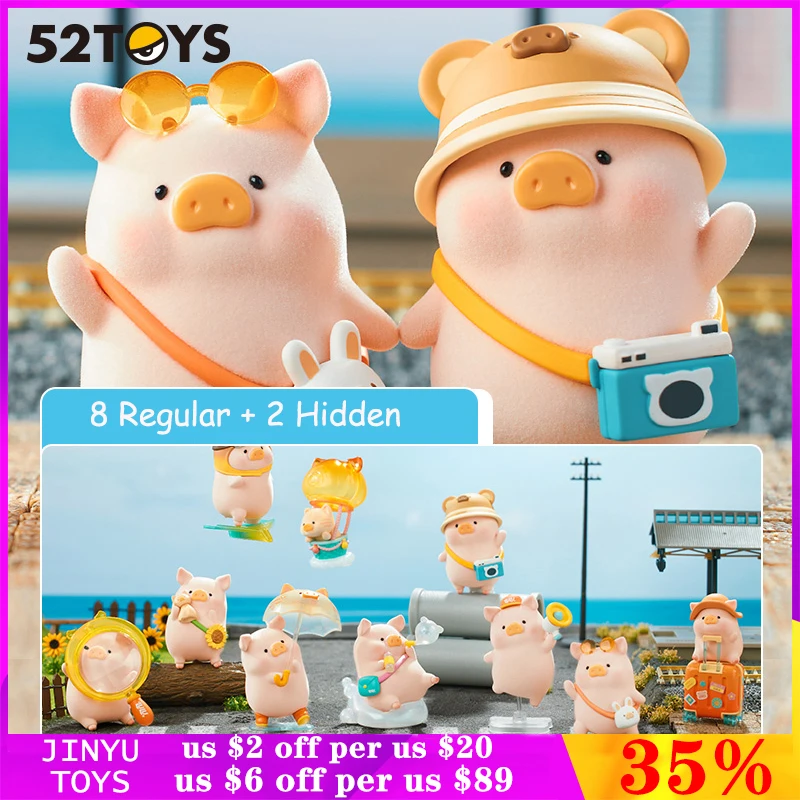 

Original 52TOYS LULU The Piggy Travel Series Blind Box Cute Animal Action Figure Kawaii Cartoon Trendy Toy Doll Guess Bag Gifts