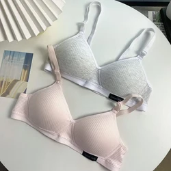 Female Cotton Bra Wire Free Underwear For Woman Soft Breathable Sports Everyday Push Up Lingerie For Young Woman Bras BANNIROU