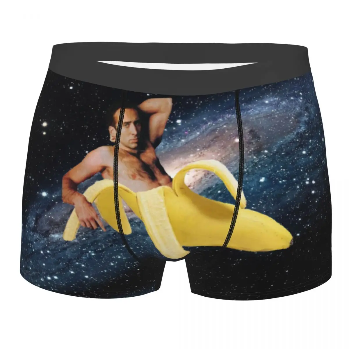 

Nicolas Cage In A Banana Boxer Shorts For Men 3D Printed Space Underwear Panties Briefs Breathable Underpants