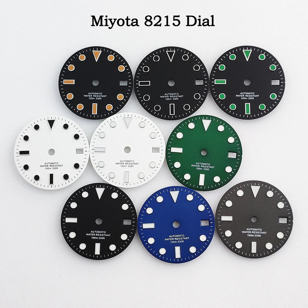 28.5MM Vintage Sterile Dial Miyota 8215 Dial Blue/White/Black/Green/Gray Calendar Window Dial Suitable For Miyota 8215 Movement