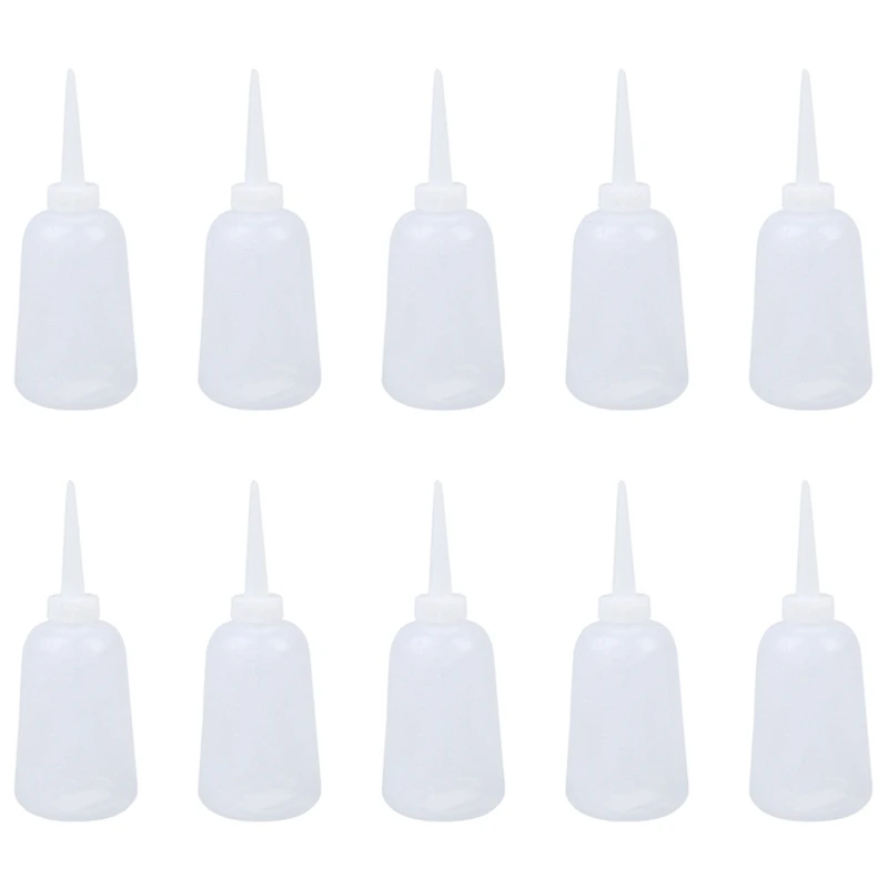 10X Clear White Plastic Sauce Oil Liquid Dispensing Squeeze Bottle 300Ml