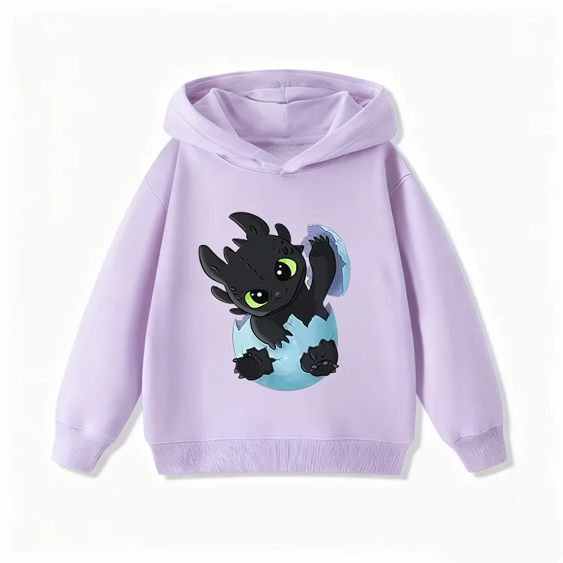 Potdemiel كيفية تدريب التنين الخاص بك بلا أسنان للأطفال هوديي غرزة الاطفال البلوز الخريف والشتاء الدافئة الاطفال مقنعين البلوز