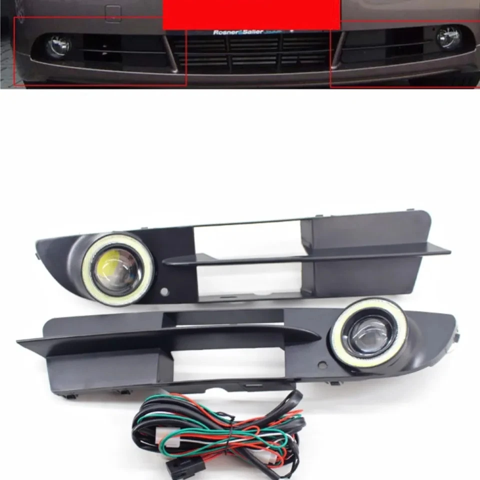 Add lens fog lamp kit grille For BMW 5 Series E60 2004 2005 2006 2007