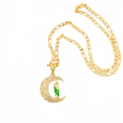 20 inch Figaro Chain Moon St. Jude San Judas Tadeo Pendant Necklace