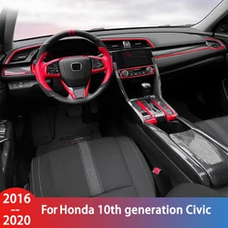 For Honda 10th generation Civic TYPE R Stickers Red Interior Trim civic 2016 2017 2018 2019 2020 styling Accessories