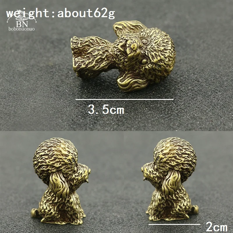 Vintage Brass Cute Dog Statue Desk Ornaments Standing Poodle Figurines Miniatures Lucky Home Decorations Accessories Child Gifts