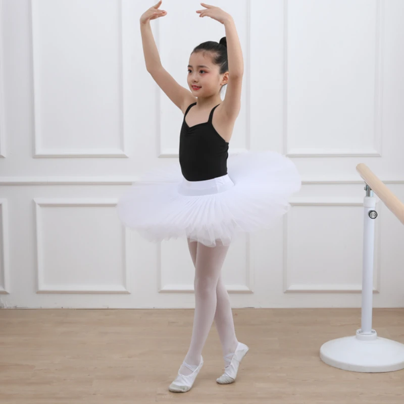 

Children girl Stage Professional Platter Hard Yarn Tutu Black White Pink Blue Ballet Dance dress For kids ballerina dance Skirt