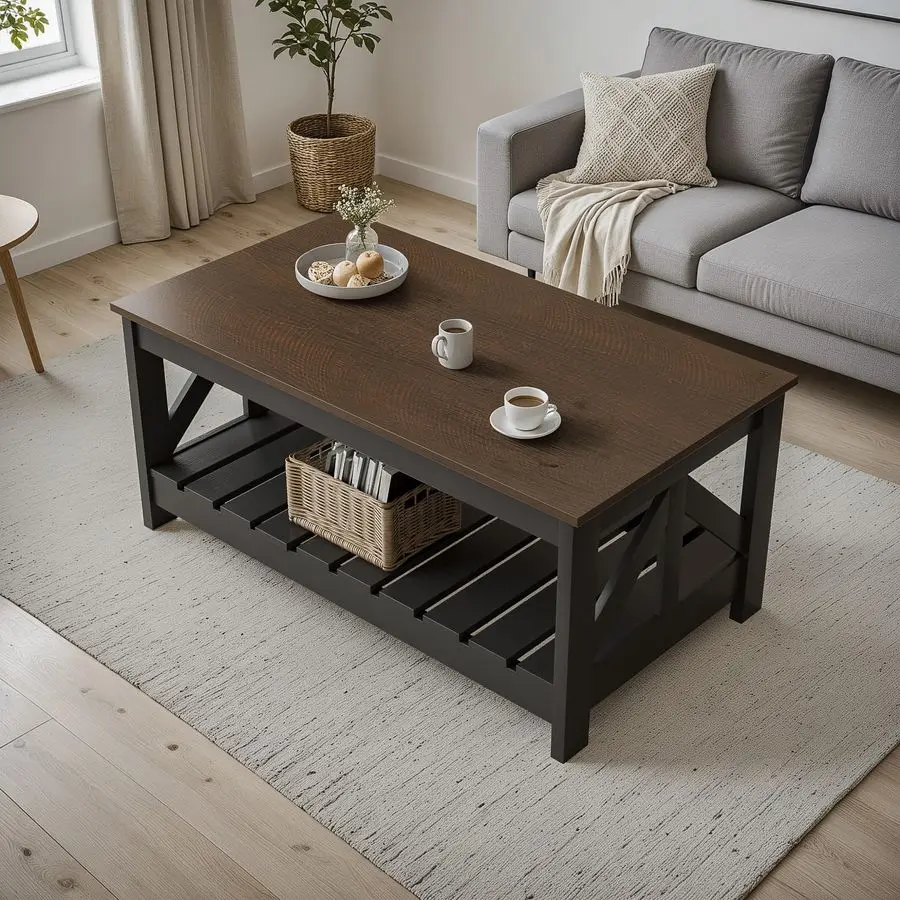 

Журнальный столик в стиле фермерского дома, журнальные столики для гостиной, квадратный журнальный столик в стиле фермерского дома с местом для хранения, приставной столик, маленькие столики для...