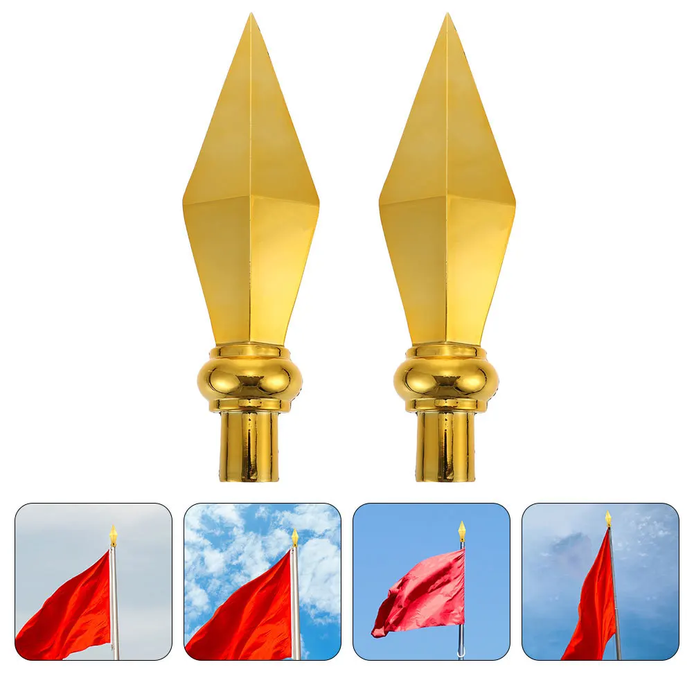 

2Pcs Flagpole Finial Toppers Premium Aluminum Material Safe Practical Replacement Ornament Flag Topper Flag Pole Toppers