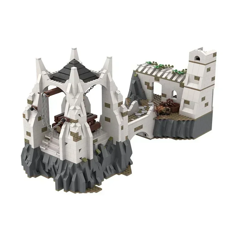 Magical Rings Lighting Of The Beacons Model Moc Building Block Castle Bricks DIY Assembly Movie Scene Street View Toy  Gift