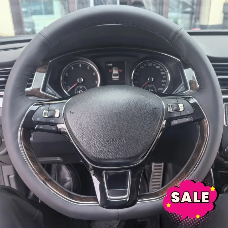 

Customizable Handmade Anti-slip Wear-resistant Genuine Leather Steering Wheel Cover For Volkswagen Golf 7 Mk7 New Polo Jetta B8