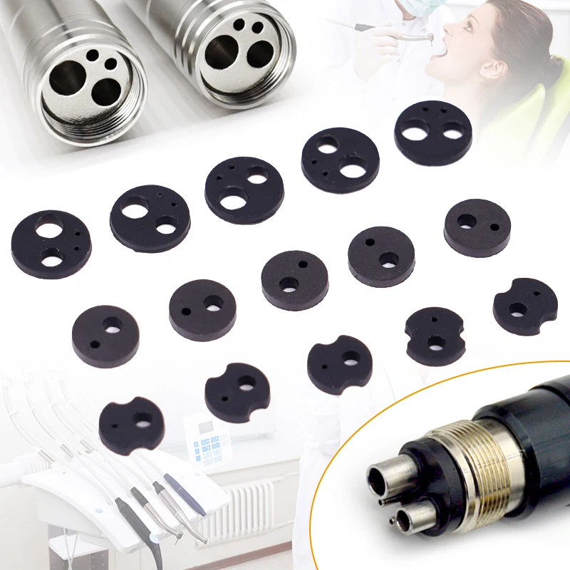 10pcs Dental High Low Speed Handpiece Tail Pad 2/4 Holes  Plastic Seal High Temperature Resistant Dentistry Accessories