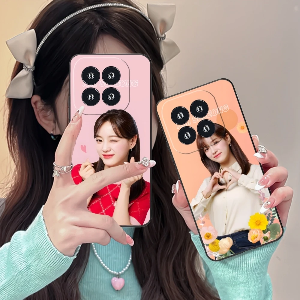 Cute Kim SeJeong Mobile Cell Phone Case for Xiaomi 14 13 12 11 10 9 T Ultra Lite Pro S SE X 5G Black Soft Phone Cover Shell