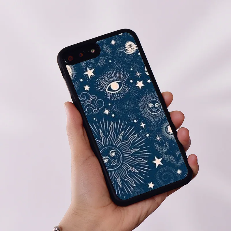 Wildflower Silicone Phone Case Cover for iPhone 6 6S 7 8 Plus X XS XR 11 12 13 14 15 Mini Pro Max Galaxy Constellations Stars