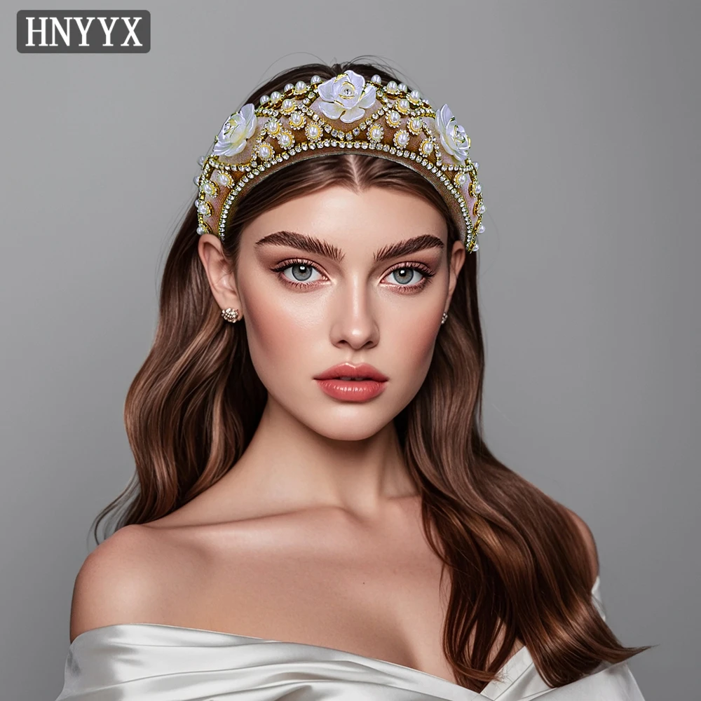 

YouLaPan Luxurious Bridal Wedding Gold Headbands Handmade Vintage Women's Banquet Dance Party Elegant Hair Accessories YXA250