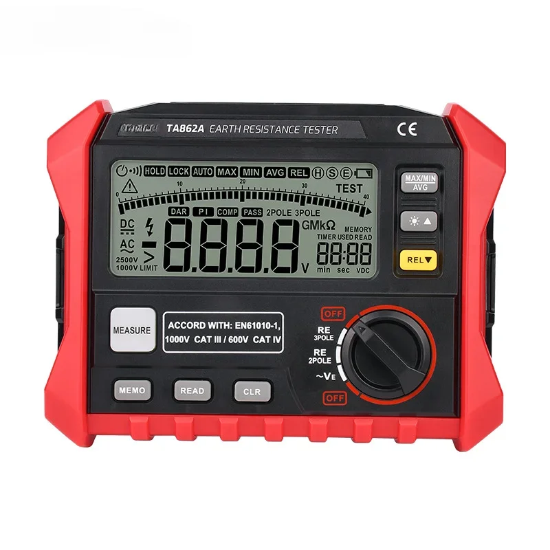 Grounding Resistance Tester TA862A Grounding Voltage Measurement High-precision Digital Ground Resistance Shaker