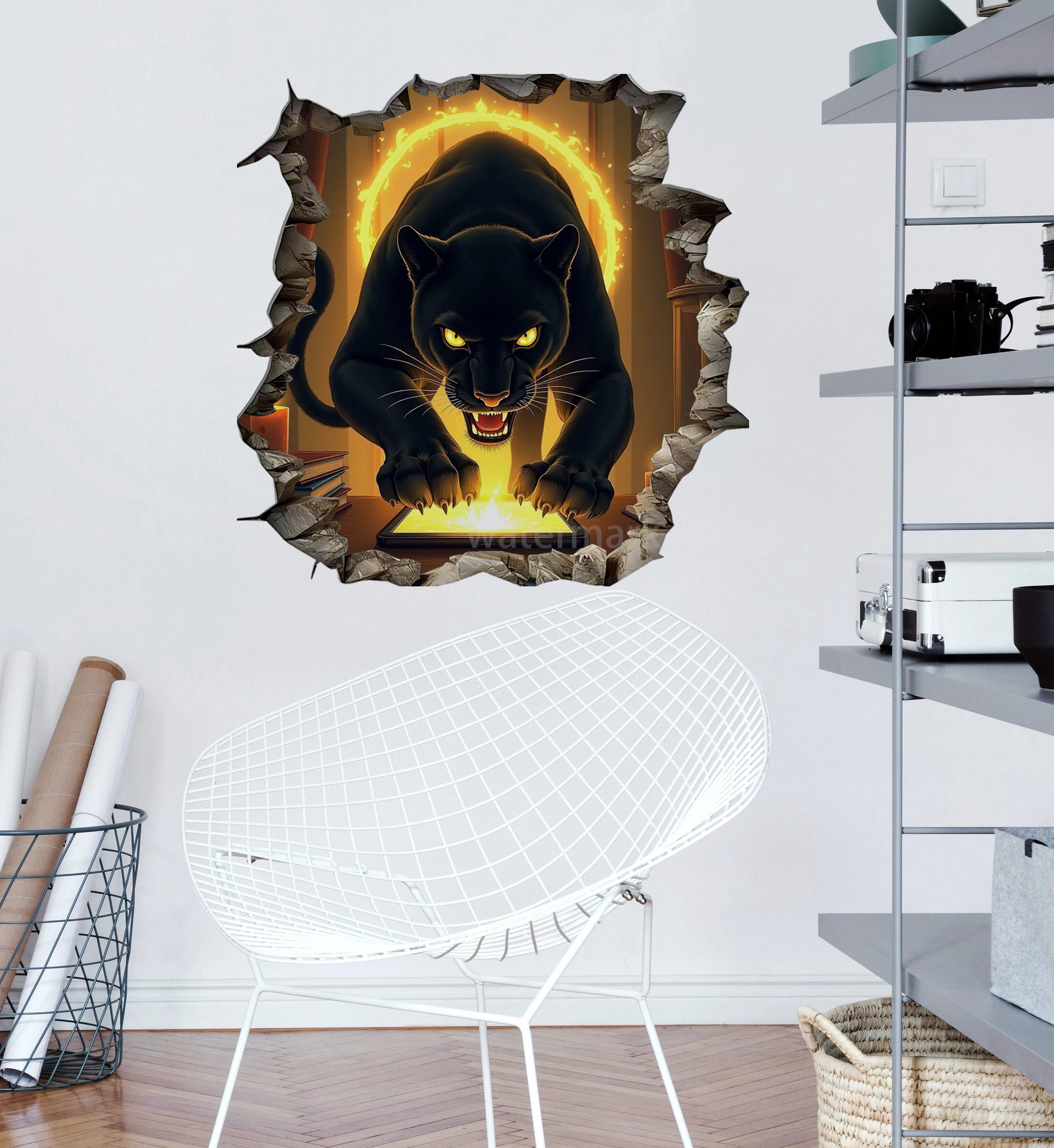 3D Stereoscopic Effect Leopard Wall Decal Self-Adhesive Sticker for Home Decor Wall decor house decor Interior for home