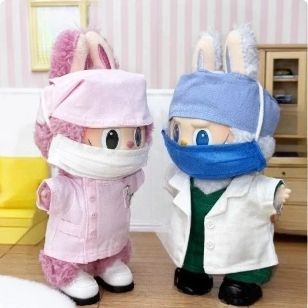 Pour 15/17 cm Labubu poupée médecins infirmières communautaire volontaires vêtements de travail tenue ensemble Ropa Labubu poupée accessoires cadeau de noël