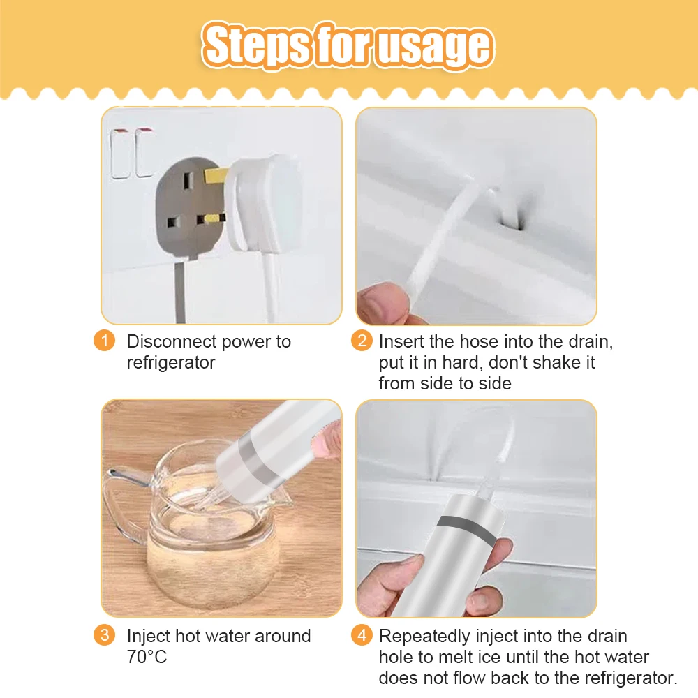 5pcs Refrigerator Drain Hole Dredging Tool Clean Brush Set Can Dredging  Hole Clog Syringe Hose Cleaning Water Outlet In Fridge