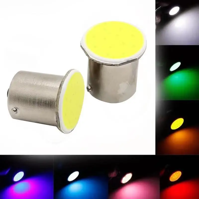 

10pcs Car LED Bulb P21W 1156 Ba15s 1157 Bay15d Turn Signal Light COB 12V White Auto Backup Reverse Parking Brake Lamps