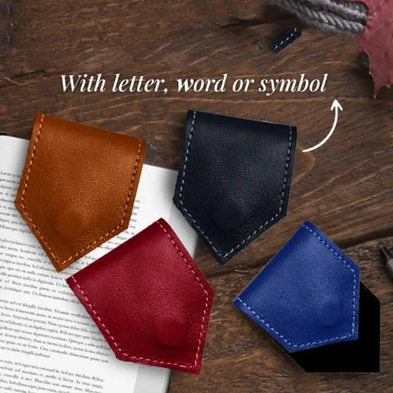 Magnetic Leather Bookmark Gift Bookmark Dual-side Book Page Divider Magnetic Page Clips For Bookworm