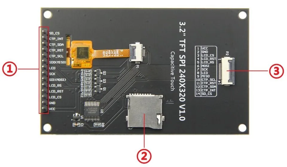 3,2 Zoll 240x320 TFT LCD Modul SPI Display mit Resistivem Touchscreen, ILI9341 Treiber, für Arduino STM32 Raspberry Pi – Detail 1