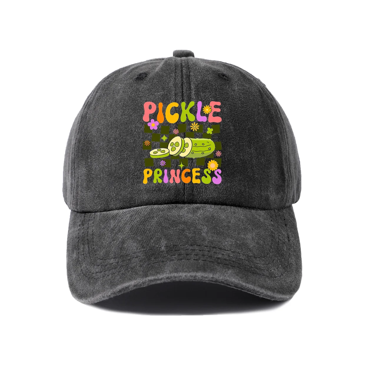 Pickle Princess Quote Graphic Baseball Cap, Vintage Washed Adjustable Unisex Dad Hat, Streetwear Gift
