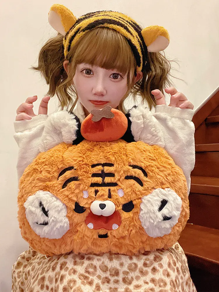 Original Bag Italian Tiger Persimmon Eyeing Lolita Single Shoulder Messenger Bag Women Large Cute Plush Doll Large Capacity Girl