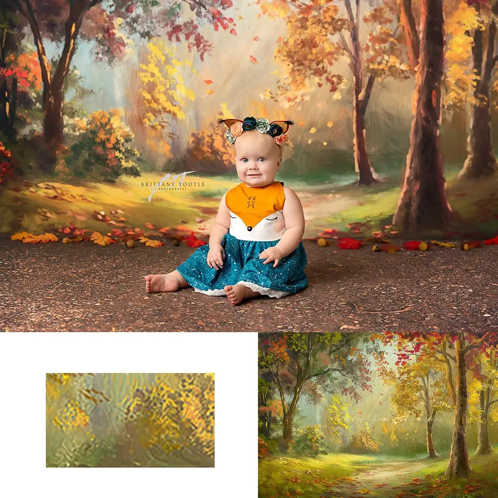 

Фон для студийной фотосъемки с изображением осеннего леса